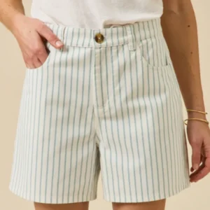 Gestreifte Damenshorts aus Baumwolle