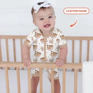 Custom Name Mama & Baby Sloth – Our First Mother’s Day 2026 Bamboo Shorty Zippy