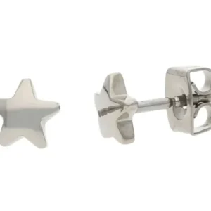 Titan-Ohrstecker mit Stern-Anhänger und Schmetterlingsverschluss