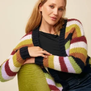 Cardi Oversize Campo Knit Stripe - Multi Color