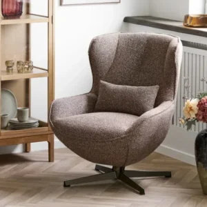 Lounge Sessel Ylvora - Braun mit Rollen