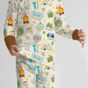 Little Camp Adventure Family Matching Two Piece Long Sleeve Pajama Set