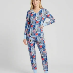 World Soccer God Bless America Bamboo Women Pajama Set