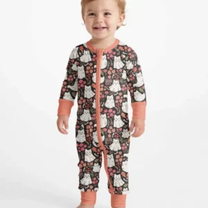 Cute Cottagecore Ghost Cats in Garden Bamboo Convertible Zippy