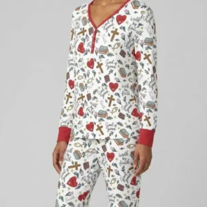 Love Jesus God Is Good Bamboo Women Pajama Set
