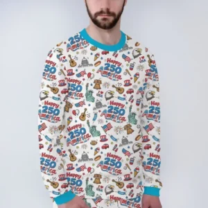 Happy 250 America I love USA Bamboo Men's Pajama Set