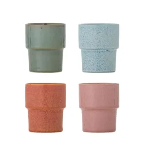 Becher-Set Marola – Buntes Steingut (4-teilig)