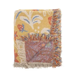 Tagesdecke Floris – Farbenfrohes Blumenmuster aus recycelter Baumwolle