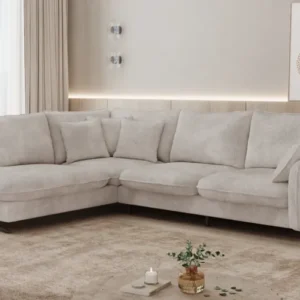 Designer Ecksofa Laguna mit Metallfüße in Cord
