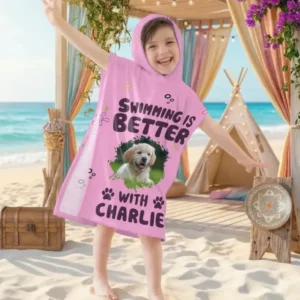 Better Life With My Dog Photo Bamboo Swim Poncho