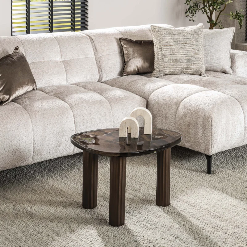 ECLIPSE M Couchtisch Antikkupfer / Antikgold