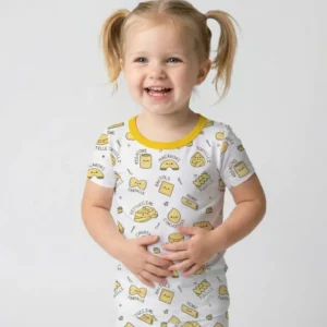 Kawaii Pasta Bamboo Two Piece Short Sleeve Pajama Set