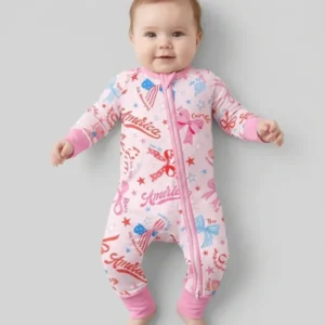 Pink Girly Patriotic Bamboo Convertible Zippy