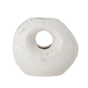 Vase Zola - Weiß, aus Steingut, ründlich