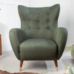 DON Retro Design Sessel Fußkappen mit Federkern