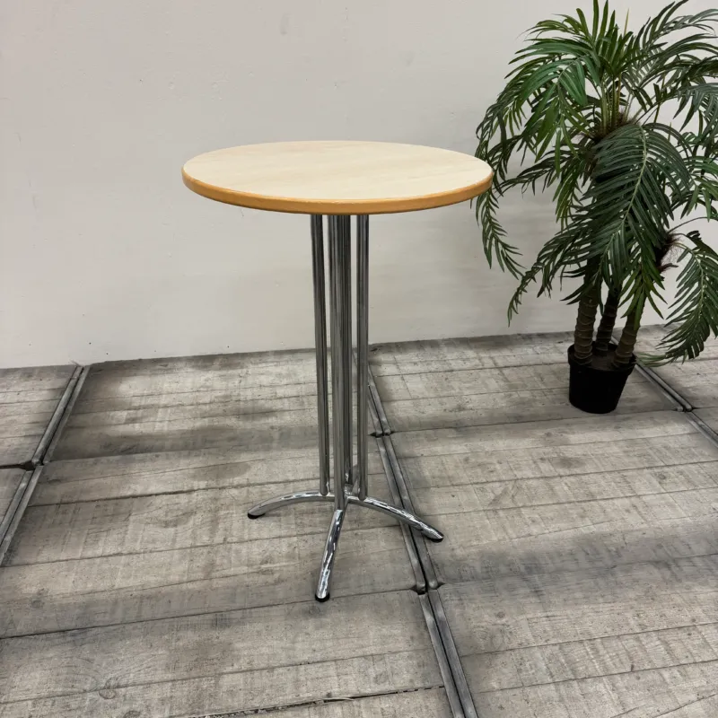 Stehtisch Rundtisch Rund Ahorn Chrom Metallgestell Büro Tisch Gebraucht