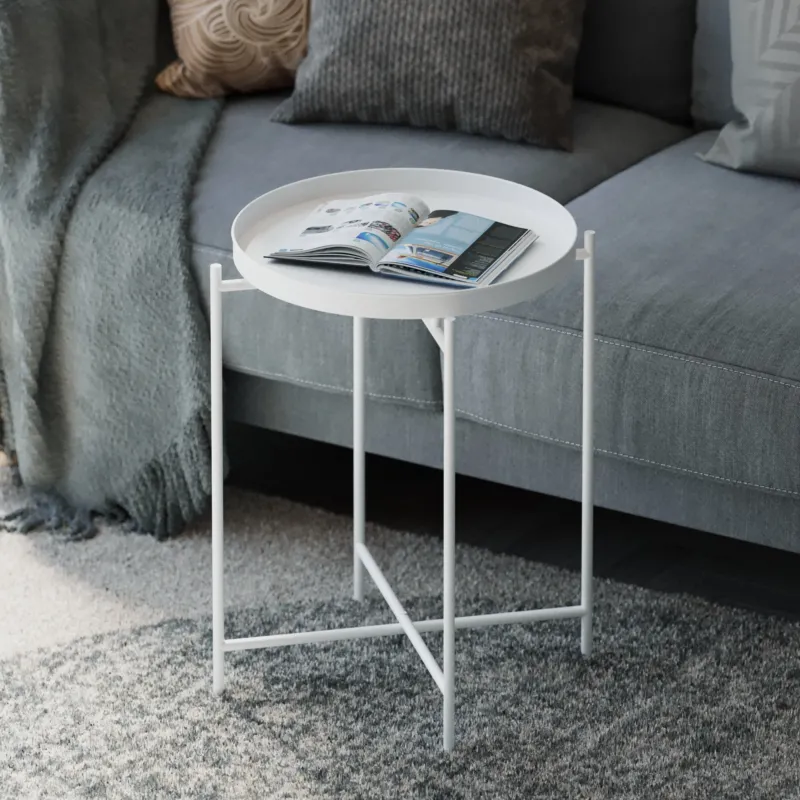 Couchtisch Fenaro – Schlichtes Metalldesign in Weiß oder Grün