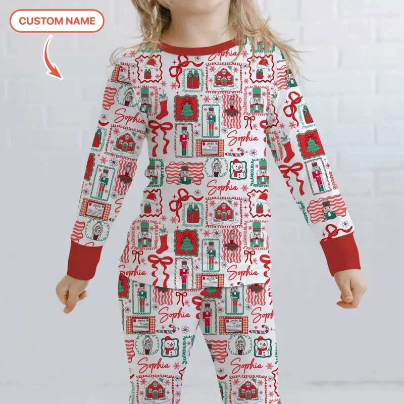 Personalized Nutcracker Parade Two Piece Long Sleeve Pajama Set , Personalized Nutcracker Parade Two Piece Long Sleeve Pajama Set - 12-18M