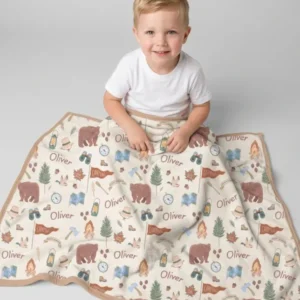 Custom Name Adventure Outdoors Bamboo Blanket