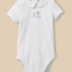 Bestickter Body, Baby - Bio-Baumwolle