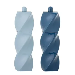 Salz- & Pfeffermühle Omve – Blau lackiertes Holz im modernen Design (2er-Set)
