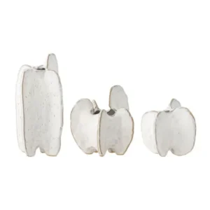 3er Set Vase Lela - Weiß, aus Steingut