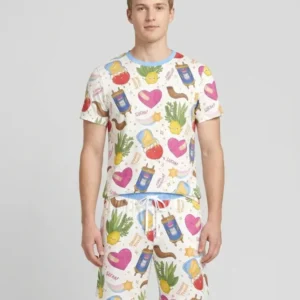 Jewish High Holidays Bamboo Men Short Sleeve Short Pajama Set