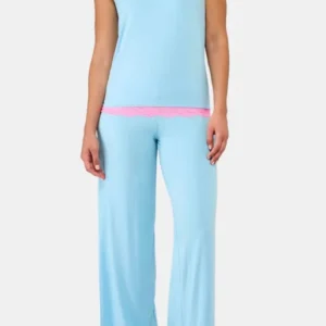 Pantalon Femme Turquoise Bleu 1