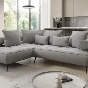 Designer Ecksofa Sydney Bouclé mit elektrischer Schlaffunktion