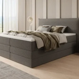 Boxspringbett Liana mit hochklappbarem Stauraum in Teddy Bouclé