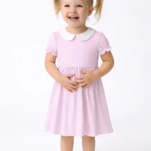 Solid Color Bamboo Peter Pan Collar Dress