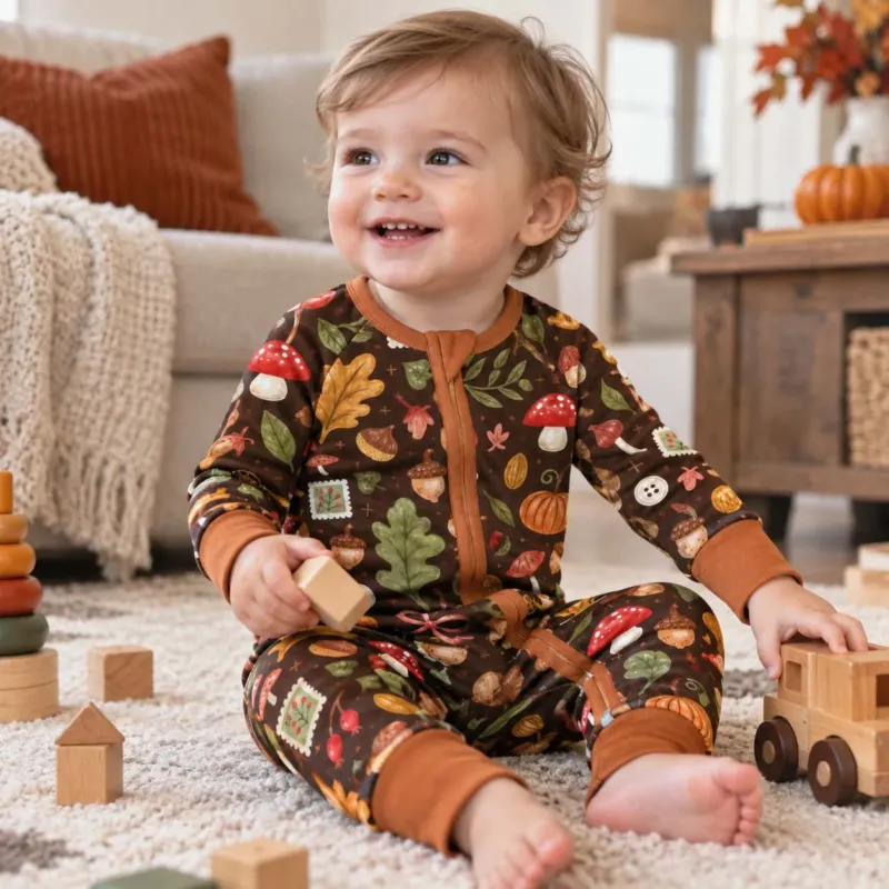 Cozy Woodland Autumn Treasures Bamboo Convertible Zippy
