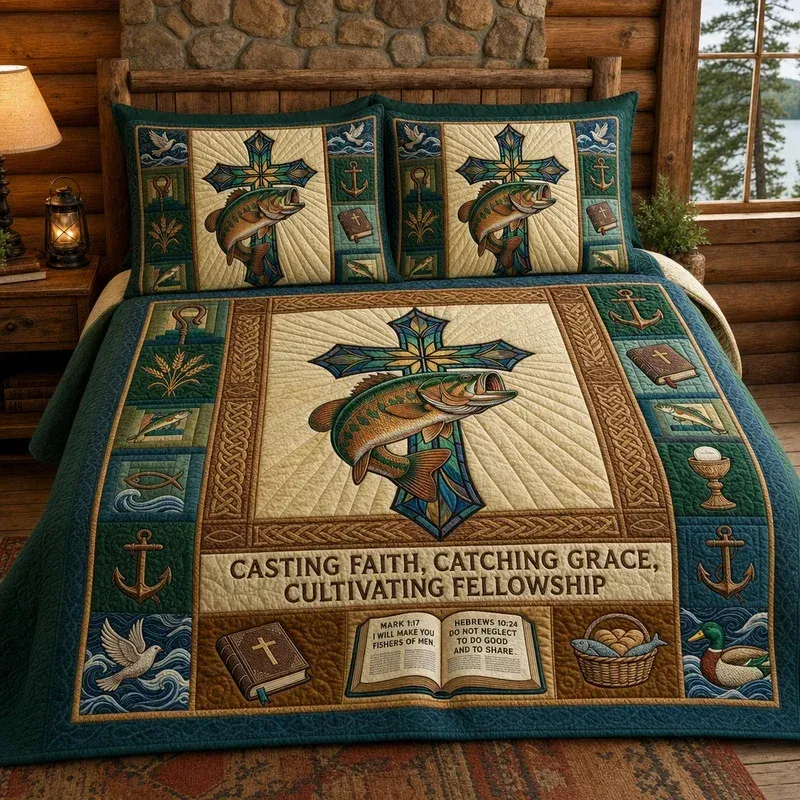 Cross Splash Bamboo Quilt Bedding Set