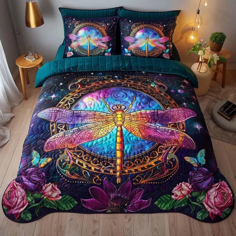 Dragonfly Endless Summer Bamboo Quilt Bedding Set