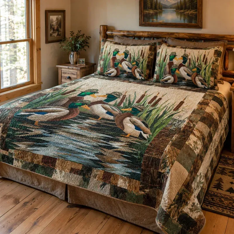 Duck Waters Bamboo Quilt Bedding Set