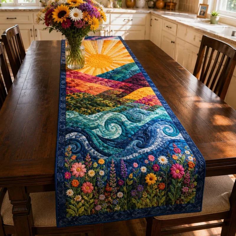 Endless Golden Glow Quilt Table Runner
