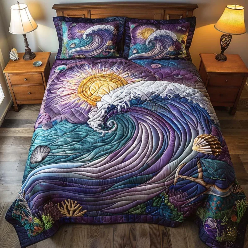 Endless Ocean Bamboo Quilt Bedding Set