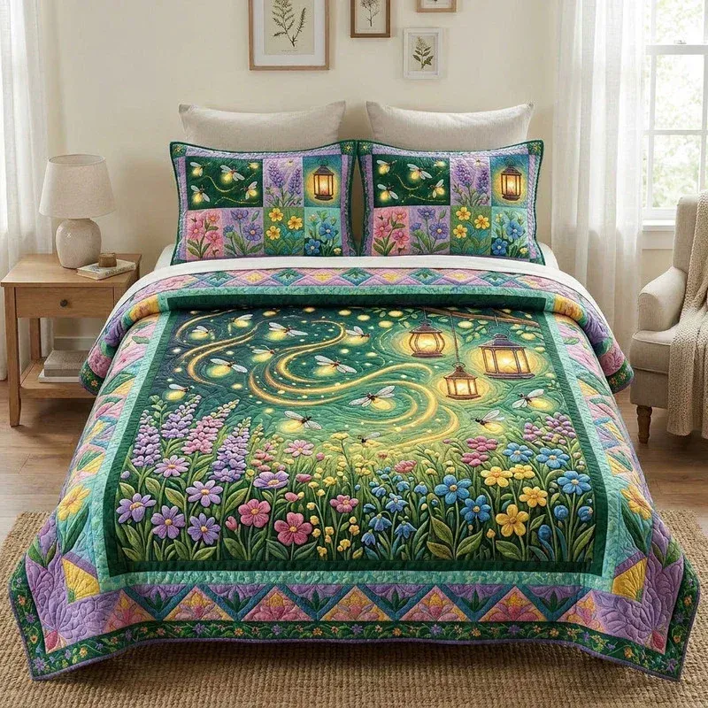 Firefly Night Garden Bamboo Quilt Bedding Set