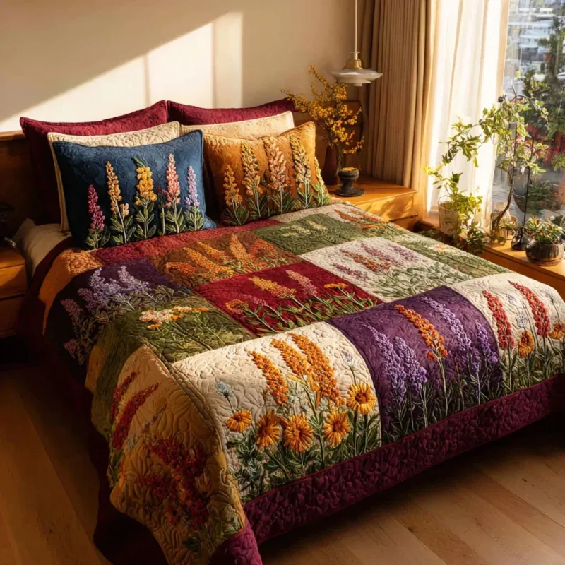 Floral Escape Bamboo Quilt Bedding Set