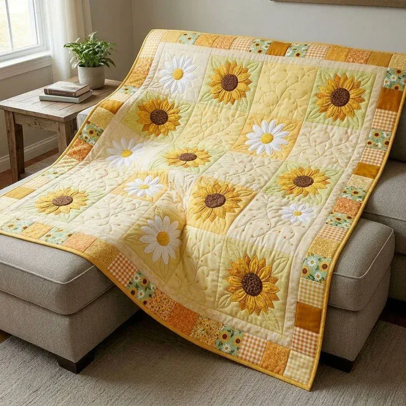 Fresh Summer Flora Bamboo Quilt Blanket