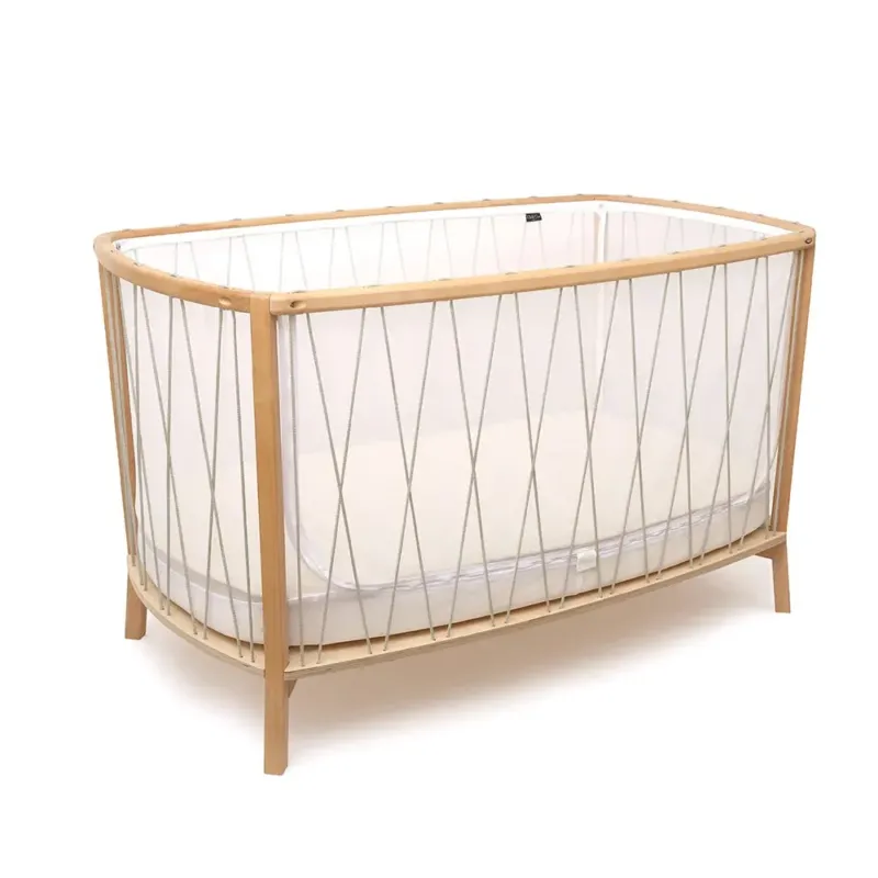 Lit KIMI 120 Avec Matelas Coco Naturel + Surmatelas + Lacets Lichen CHARLIE CRANE