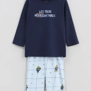 Pyjama long enfant mixte les 3 mousquetaires bleu 1
