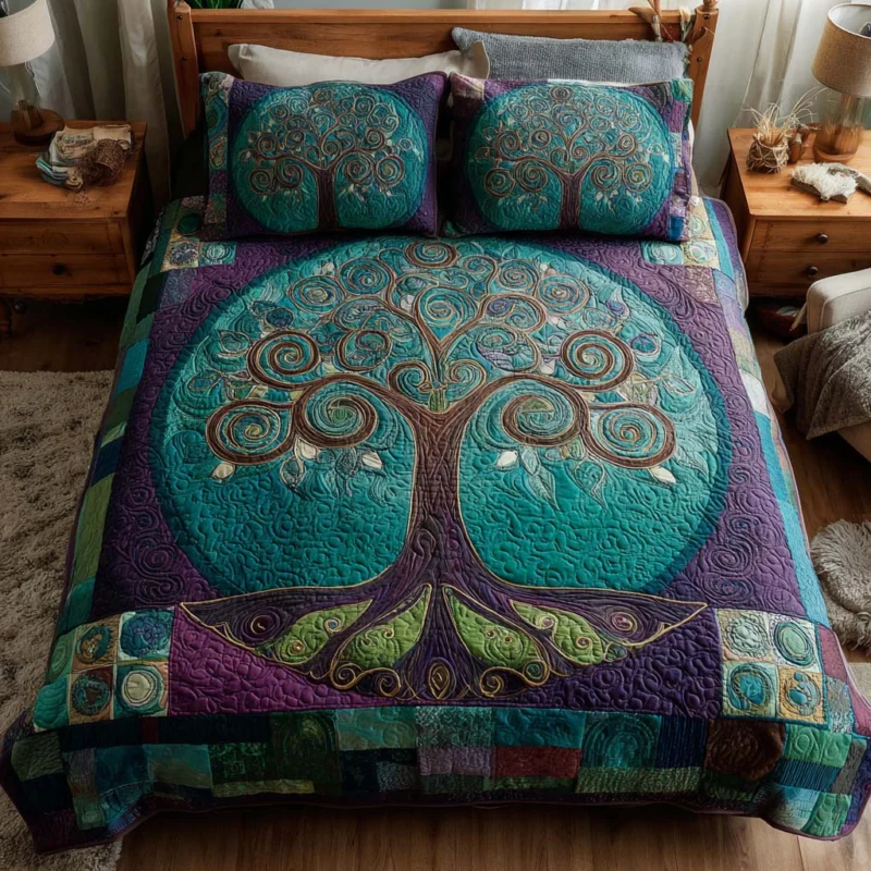 Life Spirit Tree Bamboo Quilt Bedding Set