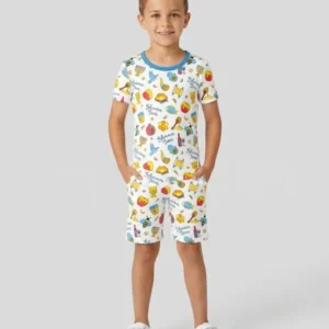 Shanah Tovah U'Metukah Bamboo Two Piece Short Sleeve Shorts Pajama Set