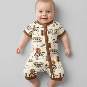 Custom Name Birthday Rodeo Bamboo Shorty Zippy