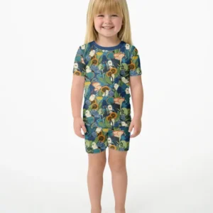 Ghost Forest Bamboo Two Piece Short Sleeve Shorts Pajama Set