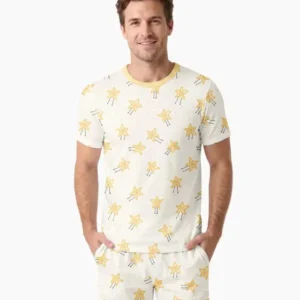 Happy Little Stars Family Matching Bamboo Men Short Sleeve Short Pajama Set