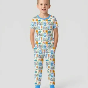 Custom Name Classroom Cuties Bamboo Two Piece Short Sleeve Pajama Set