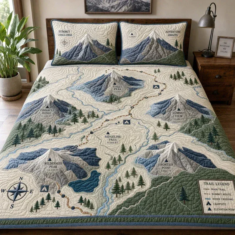 Mountain Peak Bamboo Quilt Bedding Set