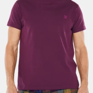 Tee-shirt Homme manches courtes Coton Violet et Bordeaux 1